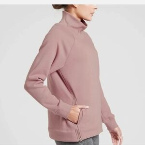 ATHLETA Kozy Karma Side Zip Funnel Neck Sweatshirt - Medium